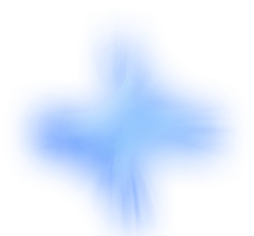 A soft, glowing cyan, star-like shape on a white background.